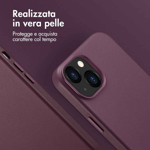 Accezz Cover in Pelle con MagSafe Apple iPhone 13 - Heath Purple
