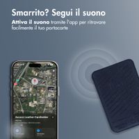 Accezz Portacarte in pelle magnetico - Compatibile con Apple Find My - Nightfall Blue