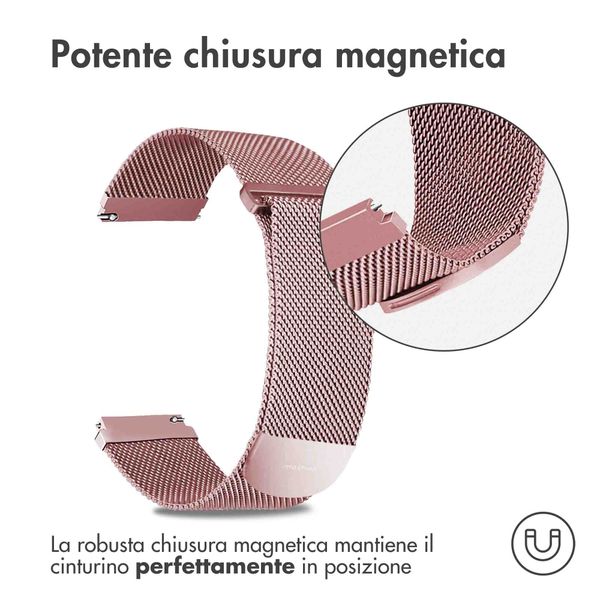 imoshion Cinturino milanese magnetico  - Attacco universale 20 mm - Taglia M - Rosa