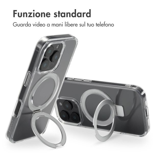 Accezz Cover con anello e supporto con MagSafe Apple iPhone 16 Pro - Trasparente