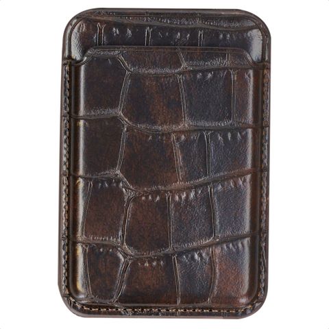 Selencia Portacarte Croco con MagSafe - Choco Brown