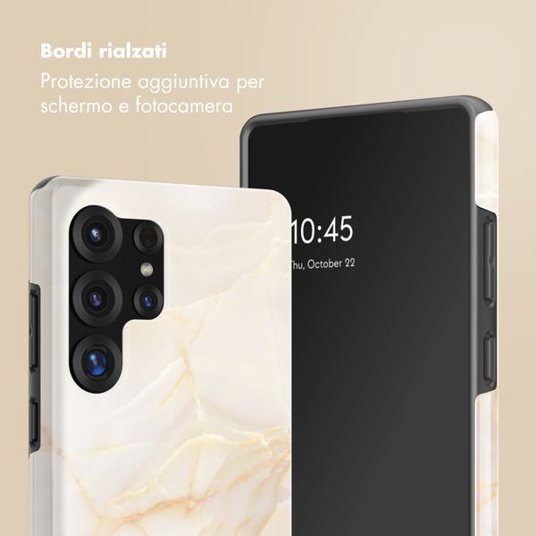 Selencia Cover posteriore Vivid con MagSafe Samsung Galaxy S25 Ultra - Golden Beige Marble