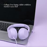 imoshion Cuffie per bambini con filo - cavo AUX - limitatore di decibel - Lavender Lilac