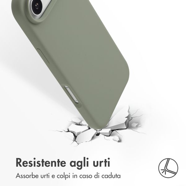 Accezz Cover in silicone liquido con MagSafe Apple iPhone Air - Cooper Green