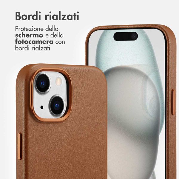 Accezz Cover in Pelle con MagSafe Apple iPhone 15 - Sienna Brown