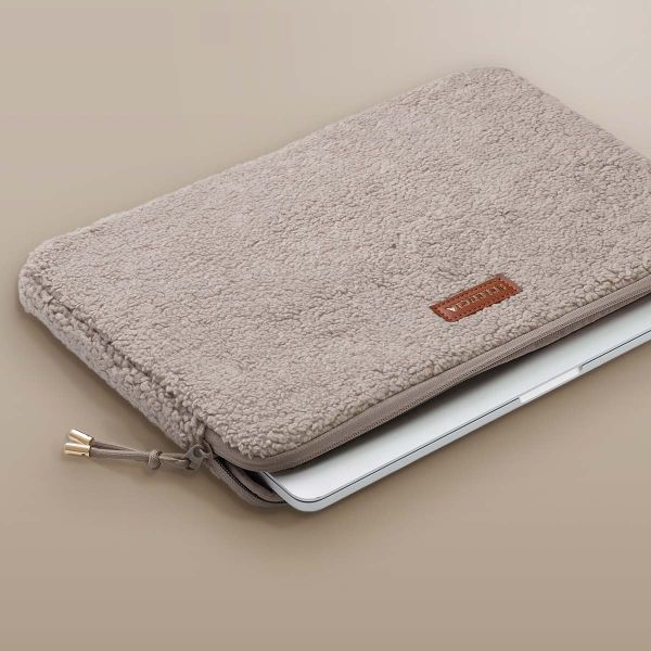 Selencia Cover Teddy per laptop 15-16 pollici - Laptopsleeve - Sand