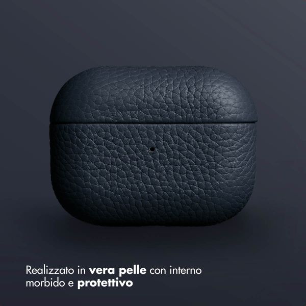 Accezz Cover in vera pelle  Apple Airpods Pro - Blu scuro
