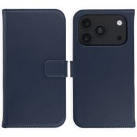 Selencia Cover a libro in vera pelle Apple iPhone 18 Pro / 17 Pro - Blu