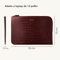 Selencia Cover per laptop Croco 13 pollici - Burgundy