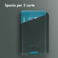 Accezz Portacarte in pelle magnetico - Compatibile con Apple Find My - Cedar Green