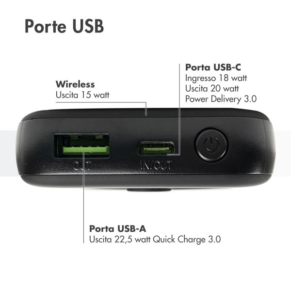 imoshion Powerbank Magnetic 10.000 mAh - Powerbank wireless - Nero