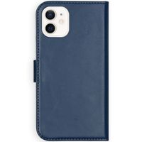 Selencia Cover a libro in vera pelle Apple iPhone 12 Mini - Blu