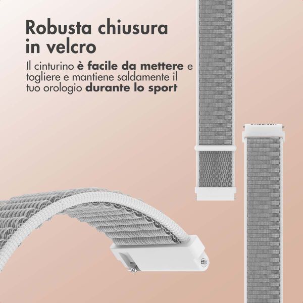 imoshion Cinturino in nylon con chiusura a strappo Samsung Galaxy Watch 7 40/44 mm - Grigio
