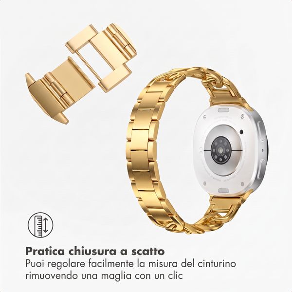 Selencia Cinturino Chain Samsung Galaxy Watch 9 (40/44mm) / Watch 8 (40/44mm) / Classic (46mm) - Oro