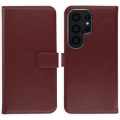 Selencia Cover a libro in vera pelle Samsung Galaxy S26 Ultra - Burgundy