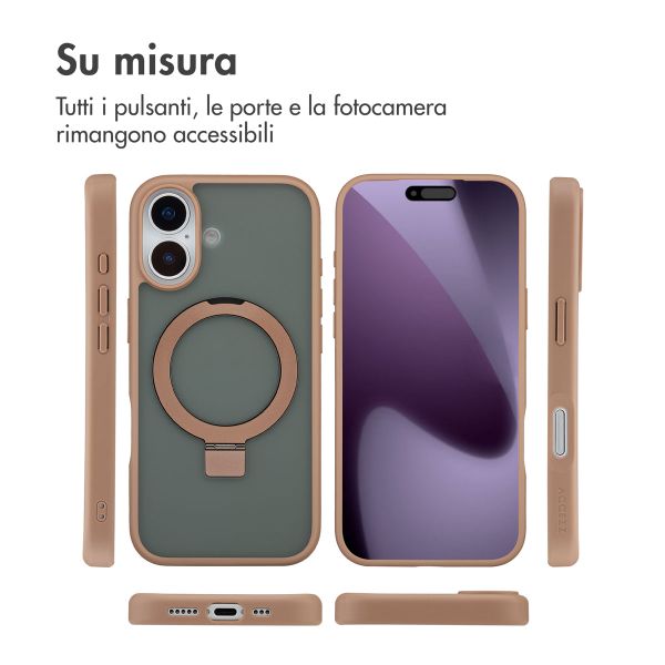 Accezz Cover con anello e supporto con MagSafe Apple iPhone 17 - Marrone