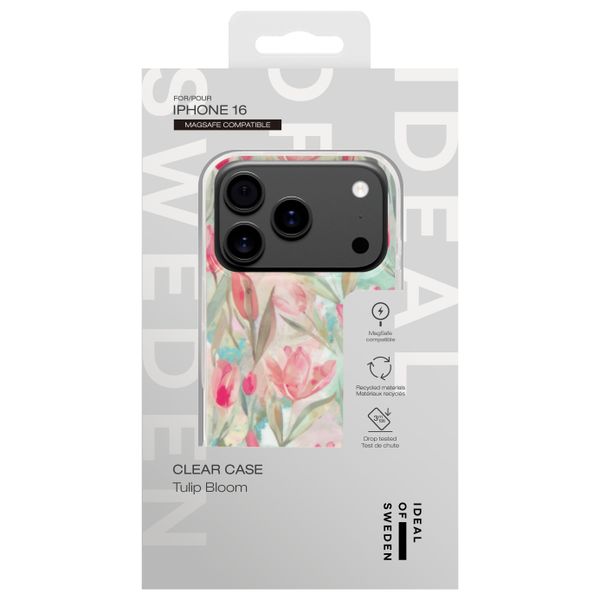 iDeal of Sweden Cover Trasparente con MagSafe Apple iPhone 16 - Tulip Bloom