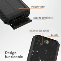 imoshion Powerbank solare da 10.000 mAh – powerbank wireless a energia solare – Quick Charge e Power Delivery – Nero