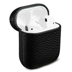Accezz Cover in vera pelle  Apple Airpods 1 / 2 - Nero