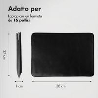 Accezz Cover in pelle per Apple MacBook 16 pollici - Laptopsleeve - Nera