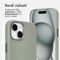 Accezz Cover in Pelle con MagSafe Apple iPhone 15 - Light Grey