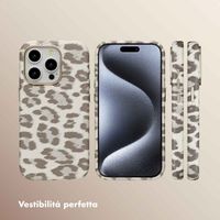 Selencia Cover Sabi Stampa pantera con MagSafe Apple iPhone 15 Pro - Soft Ivory