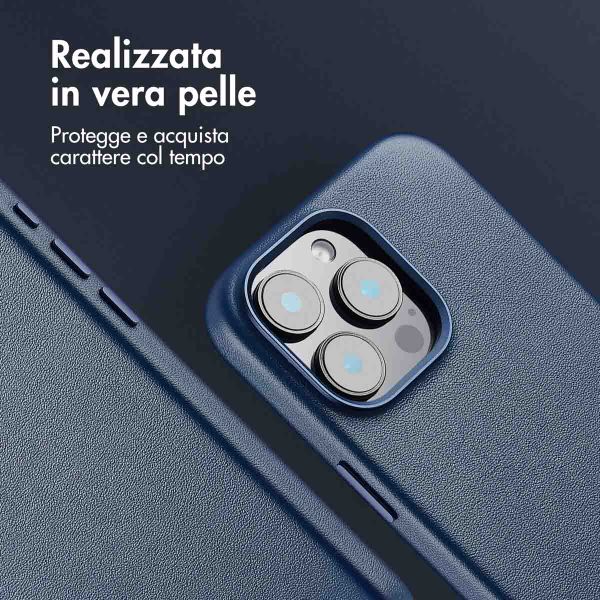 Accezz Cover in Pelle con MagSafe Apple iPhone 16 Pro Max - Nightfall Blue