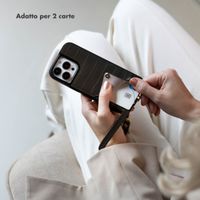 Selencia Cover per telefono Nova Croco con cordino e portacarte Apple iPhone 13 - Nero