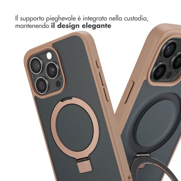 Accezz Cover con anello e supporto con MagSafe Apple iPhone 15 Pro Max - Marrone