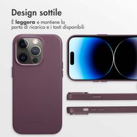 Accezz Cover in Pelle con MagSafe Apple iPhone 14 Pro - Heath Purple