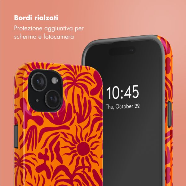 Selencia Cover posteriore Vivid con MagSafe Apple iPhone 15 - Tropical Vibes Apricot