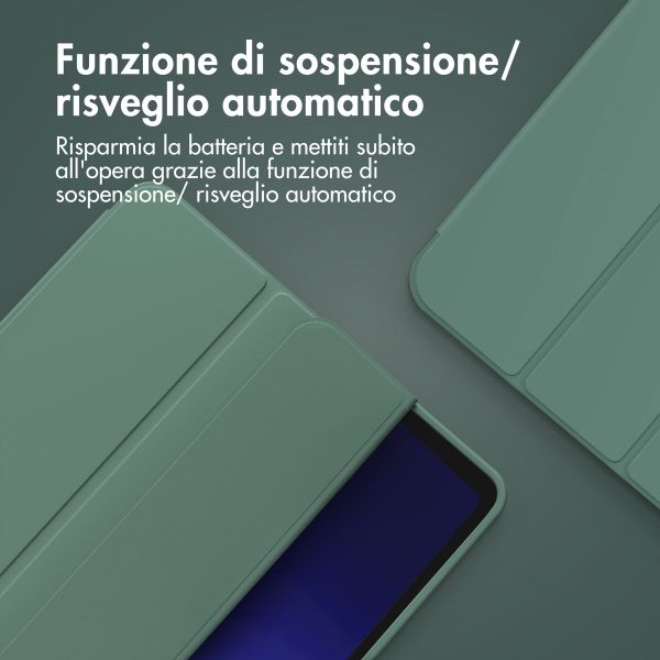 Accezz Cover a libro in silicone Smart Samsung Galaxy Tab A9 8.7 pollici - Verde scuro