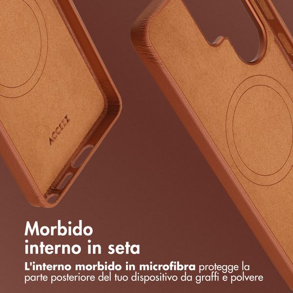 Accezz Cover in Pelle con MagSafe Samsung Galaxy S26 Ultra - Sienna Brown