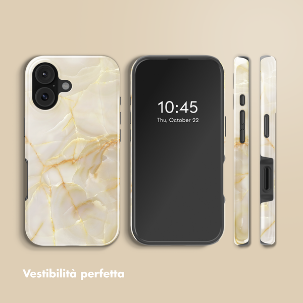 Selencia Cover posteriore Vivid con MagSafe Apple iPhone 17 - Golden Beige Marble