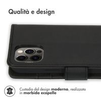 imoshion Cover a libro di Lusso Apple iPhone 12 (Pro) - Nero