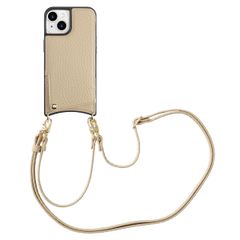 Selencia Cover per telefono Nova con cordino e portacarte Apple iPhone 15 - Beige