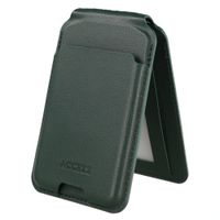 Accezz Portafoglio in pelle magnetico con supporto - Compatibile con Apple Find My - Cedar Green