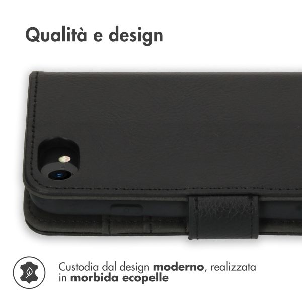 imoshion Cover a libro di Lusso Apple iPhone SE (2022 / 2020) / 8 / 7 / 6(s) - Nero