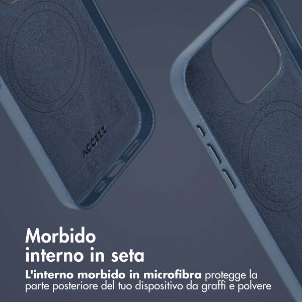 Accezz Cover in pelle 2 in 1 con MagSafe Apple iPhone 15 Pro - Nightfall Blue