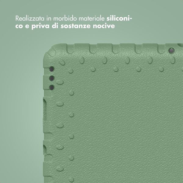 imoshion Cover Posteriore Kidsproof con Maniglia Samsung Galaxy Tab A11 / A9 8.7 pollici - Olive Green