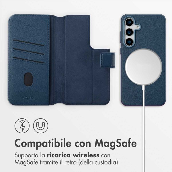 Accezz Cover in pelle 2 in 1 con MagSafe Samsung Galaxy S25 Plus - Nightfall Blue