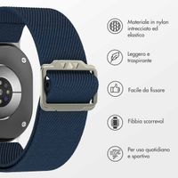 imoshion Cinturino in nylon elastico Samsung Galaxy Watch 8 (40/44mm) / Classic (46mm) - Blu scuro