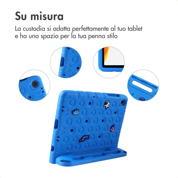 imoshion Cover per tablet a prova di bambino con bambole rimovibili Samsung Galaxy Tab A11 Plus / A9 Plus - Blu