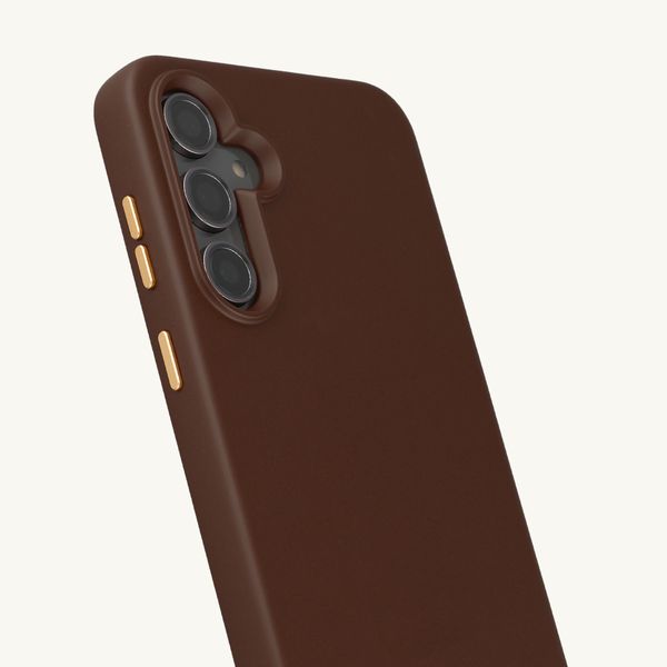 Selencia Cover posteriore Rivièra con MagSafe con ganci rimovibili Samsung Galaxy S23 FE - Choco Brown
