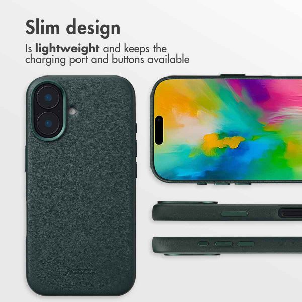 Accezz Cover in Pelle con MagSafe Apple iPhone 16 - Cedar Green