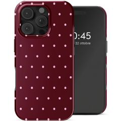 Selencia Cover posteriore Vivid con MagSafe Apple iPhone 16 Pro - Happy Dots Burgundy