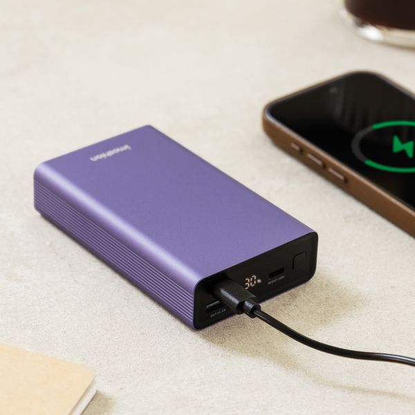 imoshion Powerbank in alluminio Ultra Series 20.000 mAh - Ricarica rapida fino a 33 watt - Tropical Violet