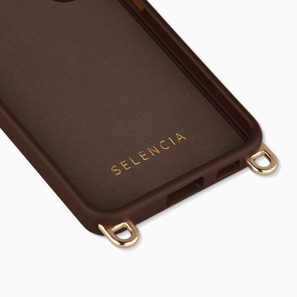 Selencia Cover posteriore Rivièra con MagSafe con ganci rimovibili Samsung Galaxy S25 / S24 - Choco Brown