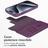 Accezz Cover in pelle 2 in 1 con MagSafe Apple iPhone 15 Pro - Heath Purple
