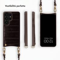 Selencia Nova cover posteriore in vera pelle con portacarte Samsung Galaxy S26 Ultra - Dark Chocolate